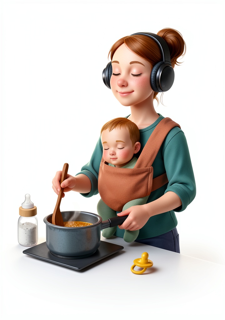 Family Health Parenting Infants Child Care Kindle Book open on a tablet beside a baby blanket and pacifier