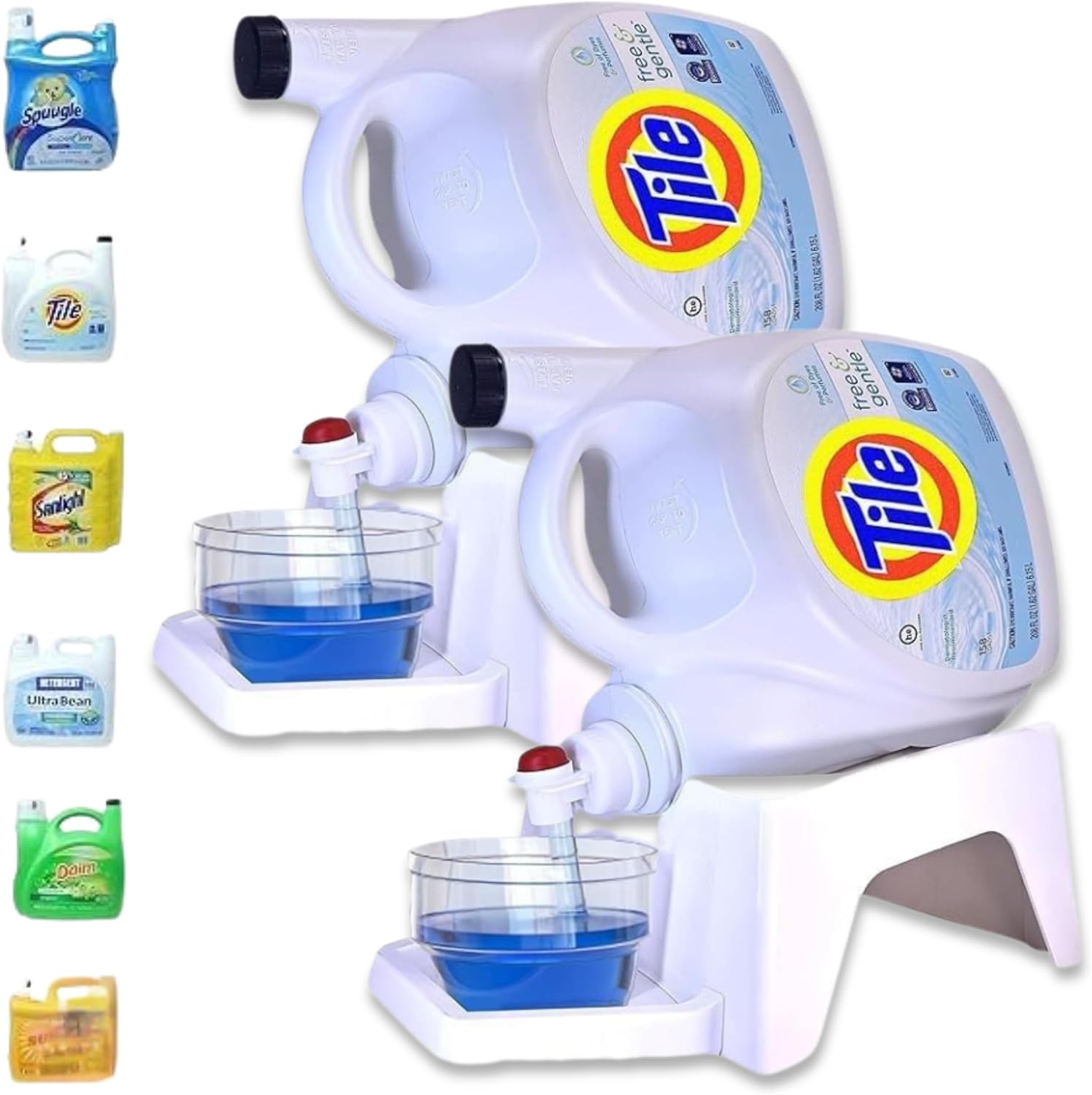 Installing Skywin Detergent Drip Catcher Angled Design No Spills on a wooden laundry shelf