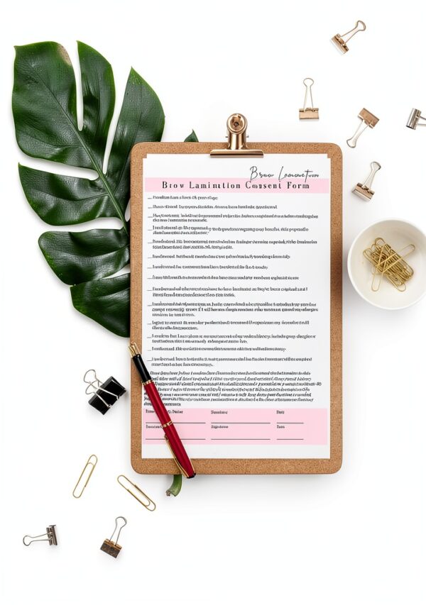 Eyebrow Lamination Forms Lashicorn BROW-A1-W-522 Pink 75-Page Set-5