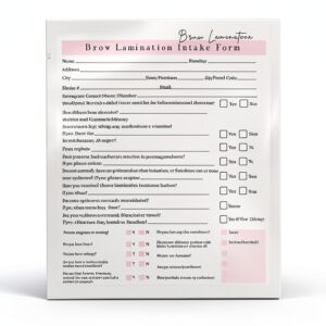 Eyebrow Lamination Forms Lashicorn BROW-A1-W-522 Pink 75-Page Set-0