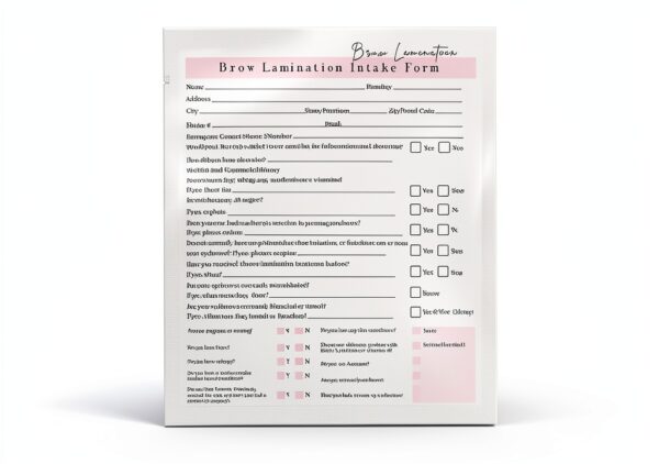 Eyebrow Lamination Forms Lashicorn BROW-A1-W-522 Pink 75-Page Set-0