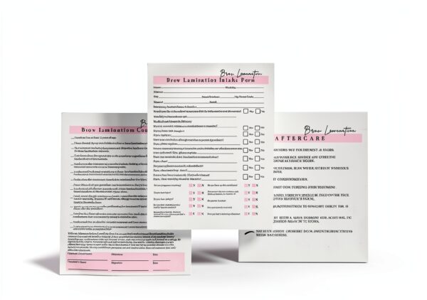 Eyebrow Lamination Forms Lashicorn BROW-A1-W-522 Pink 75-Page Set-6