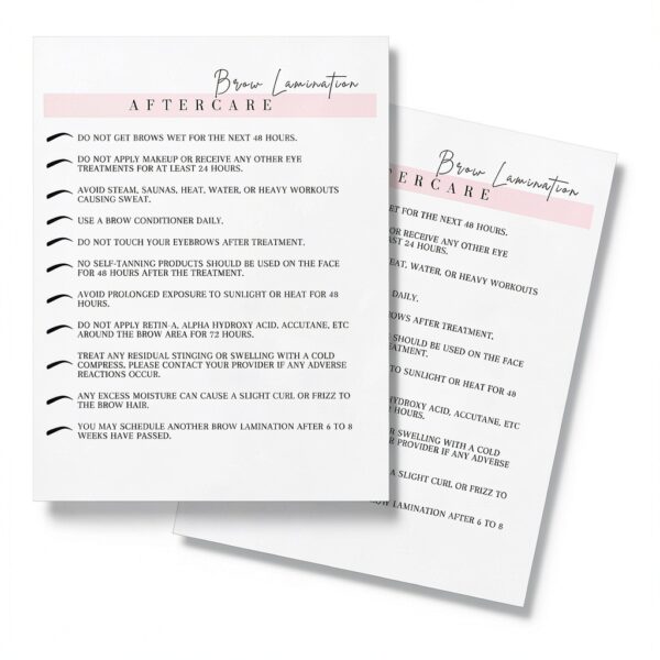 Eyebrow Lamination Forms Lashicorn BROW-A1-W-522 Pink 75-Page Set-4