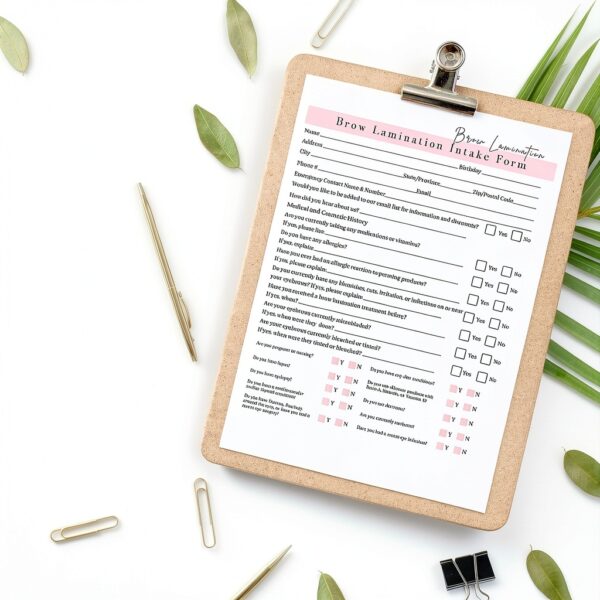 Eyebrow Lamination Forms Lashicorn BROW-A1-W-522 Pink 75-Page Set-7