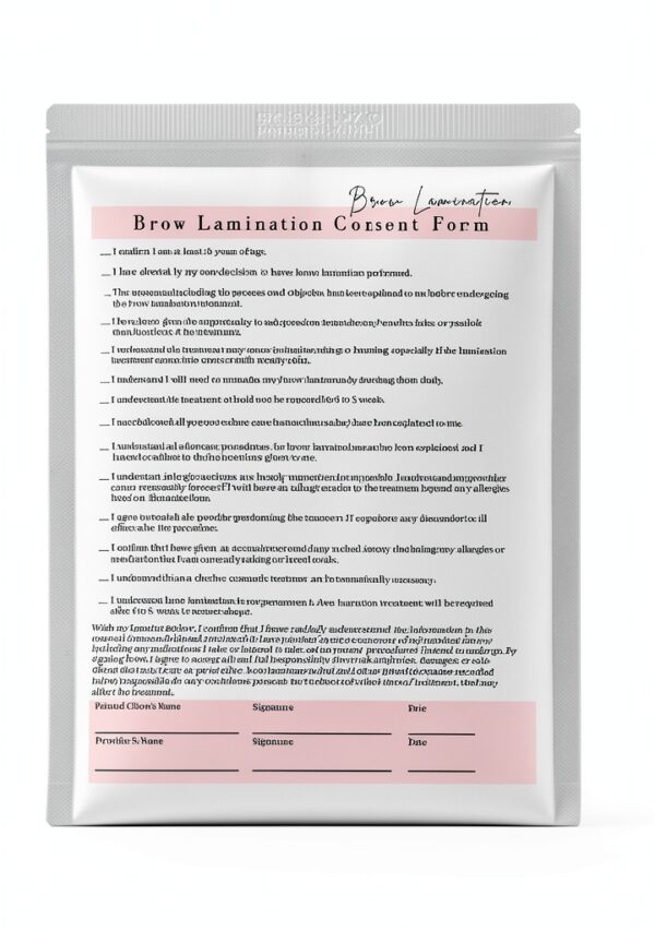 Eyebrow Lamination Forms Lashicorn BROW-A1-W-522 Pink 75-Page Set-1