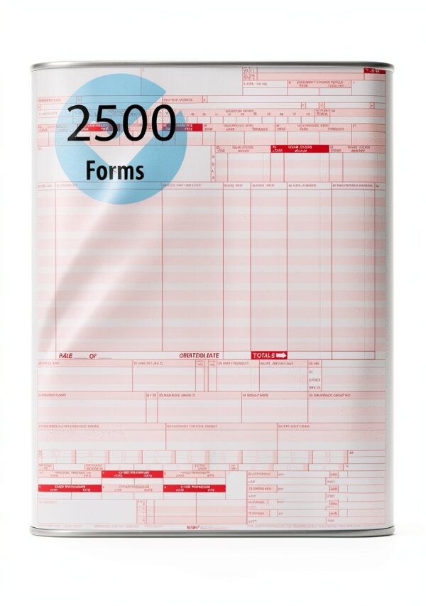 UB-04 (CMS 1450) Insurance Claim Form – Stockchecks 2500‑Sheet Red Ink-2