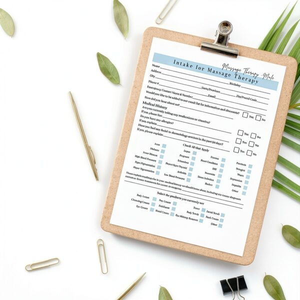 Massage Therapist Client Intake Forms Male Lashicorn 75pg Consent SOAP-8