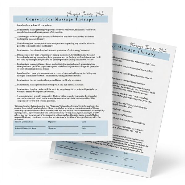 Massage Therapist Client Intake Forms Male Lashicorn 75pg Consent SOAP-5