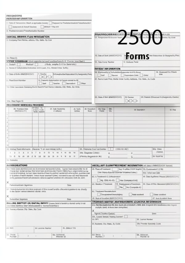 ADA Dental Claim Form 2024 Stockchecks 2500 White Insurance Claim-3
