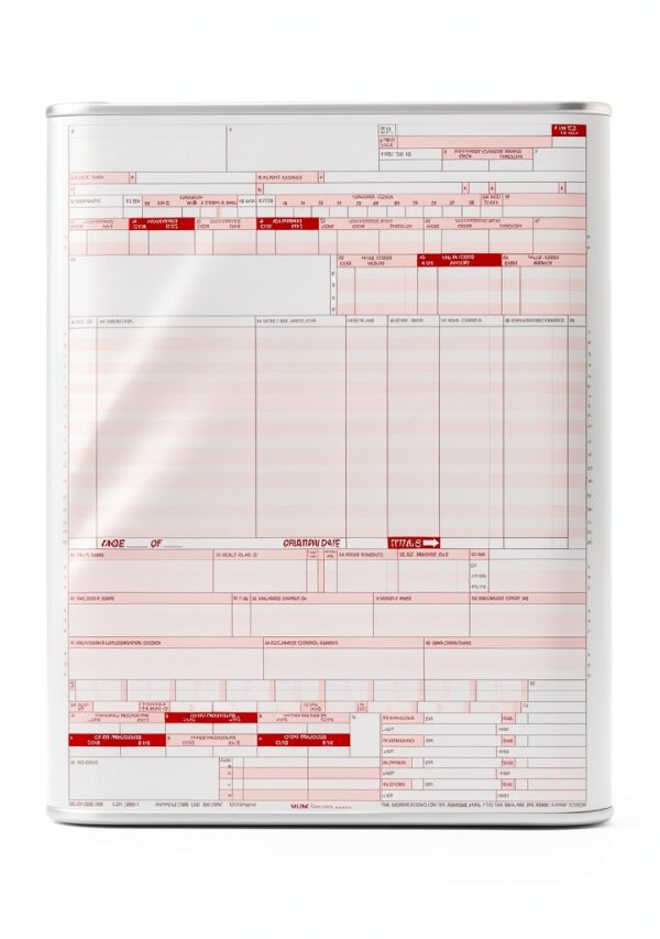 UB-04 (CMS 1450) Insurance Claim Form – Stockchecks 2500‑Sheet Red Ink-0