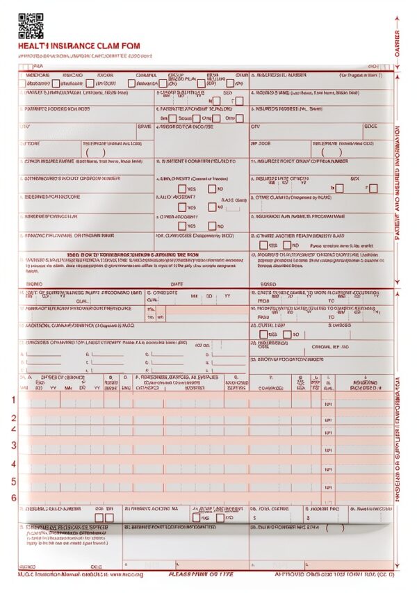 Adams Health Insurance Claim Forms 8.5 x 11 Laser Printer 100 Pack-0