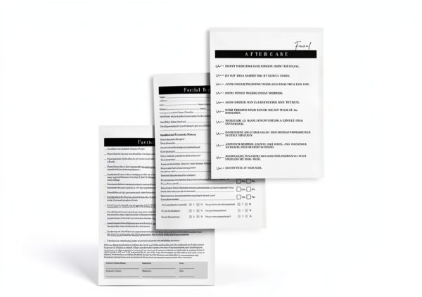 Facial Intake Consent & Aftercare Forms 75 Pack Lashicorn 8.5x11-5
