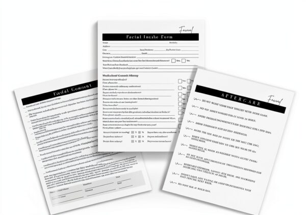 Facial Intake Consent & Aftercare Forms 75 Pack Lashicorn 8.5x11-3