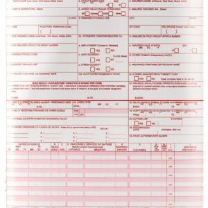 CMS 1500 Health Insurance Claim Form HCF Ream 100 Red Foldable Paper-0